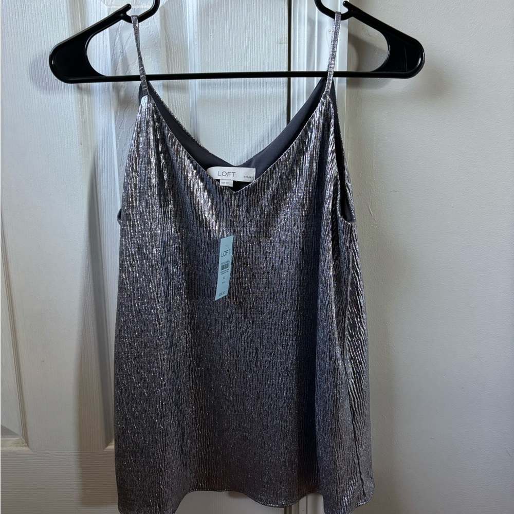 NWT LOFT XSP Silver Women's Top